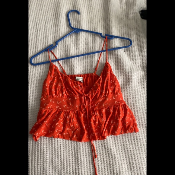 Urban Outfitters Tops - Orange crop floral shirt